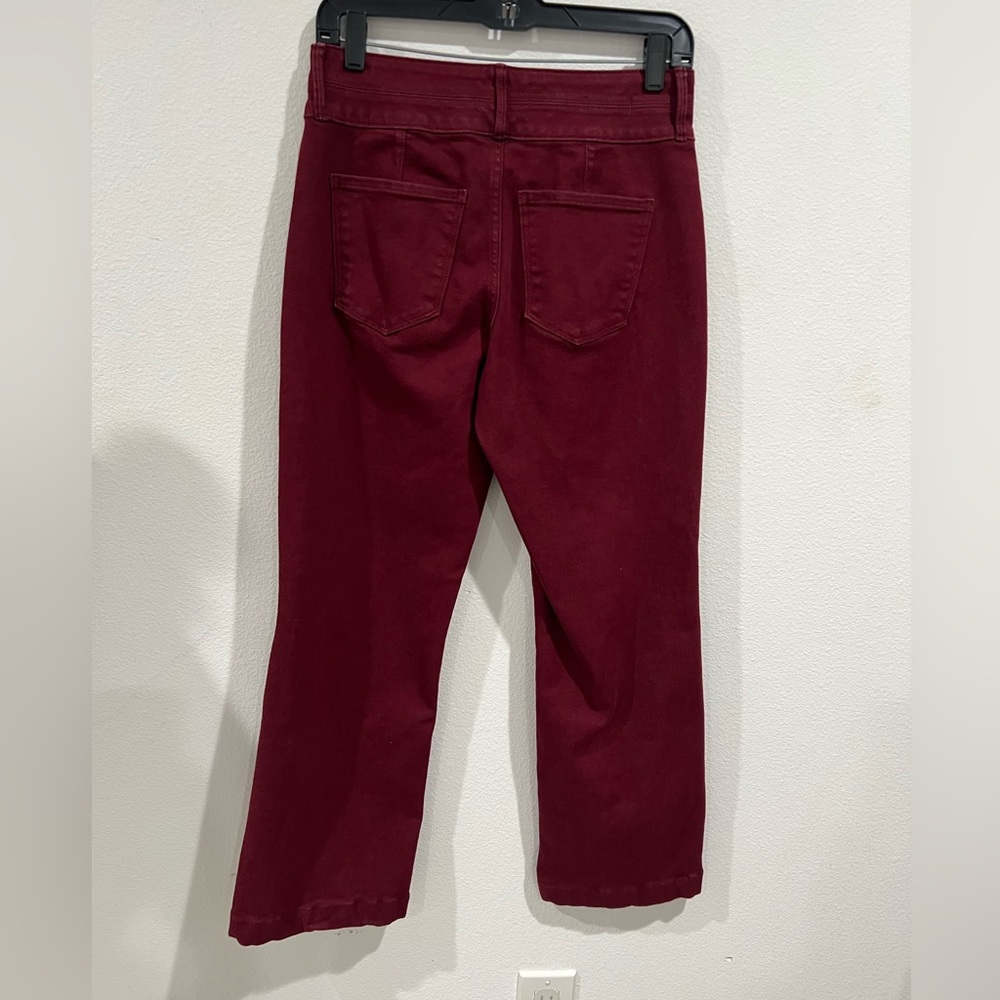 WHBM Extra High Rise Trouser Pants Burgundy Wine Size 4 - Picture 5 of 8